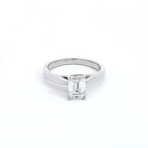 Lab-Grown Emerald Solitaire Diamond Ring