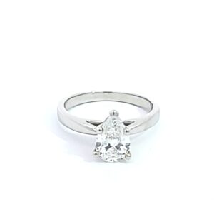 Lab-Grown Pear Solitaire Diamond Ring