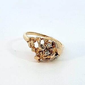 14kt yellow gold Vintage Nugget Diamond Ring