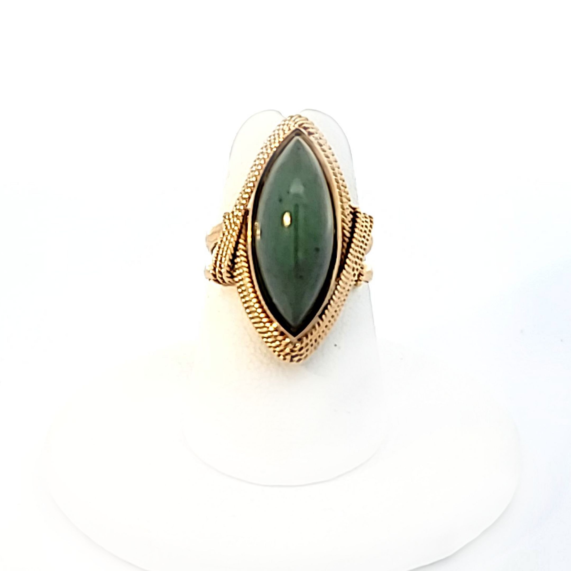 14kt yellow gold Vintage Jade Marquis Ring