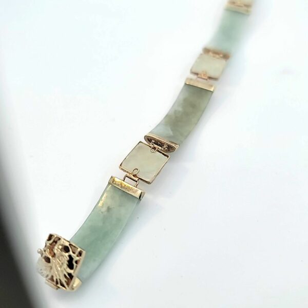 14kt Yellow gold Vintage Jade Bracelet