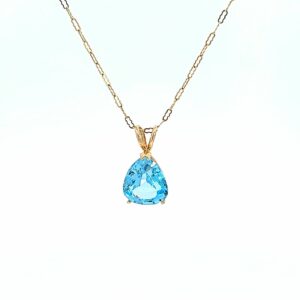 14 kt Yellow gold Bl Topaz necklace