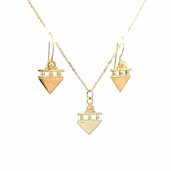 14 kt yellow Gold Custom Triangle Drop Earring