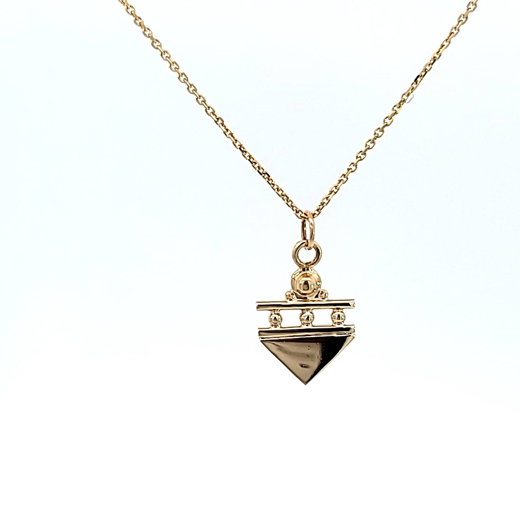 14 kt yellow Gold Custom Triangle Pendant