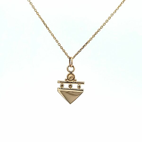 14 kt yellow Gold Custom Triangle Pendant