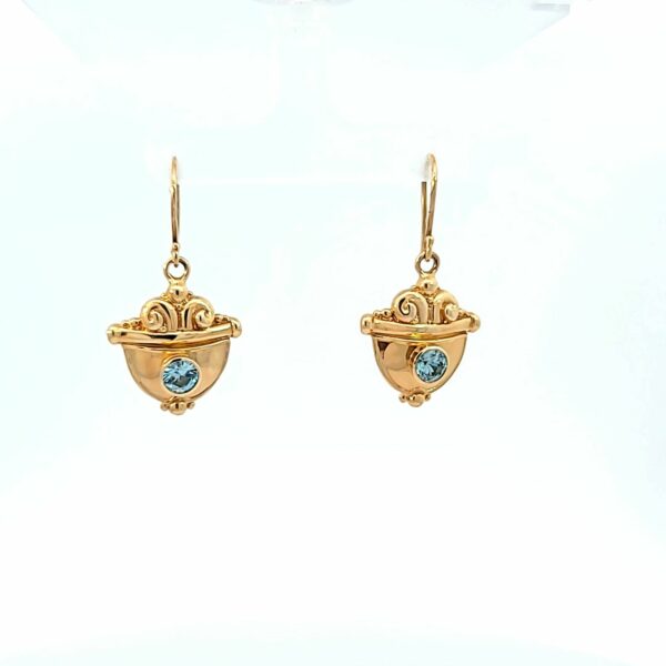 14 kt Yellow Gold Custom Stone Earrings