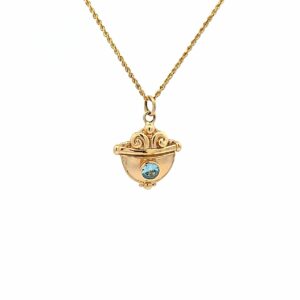 14 kt Yellow Gold Custom Stone Pendandt