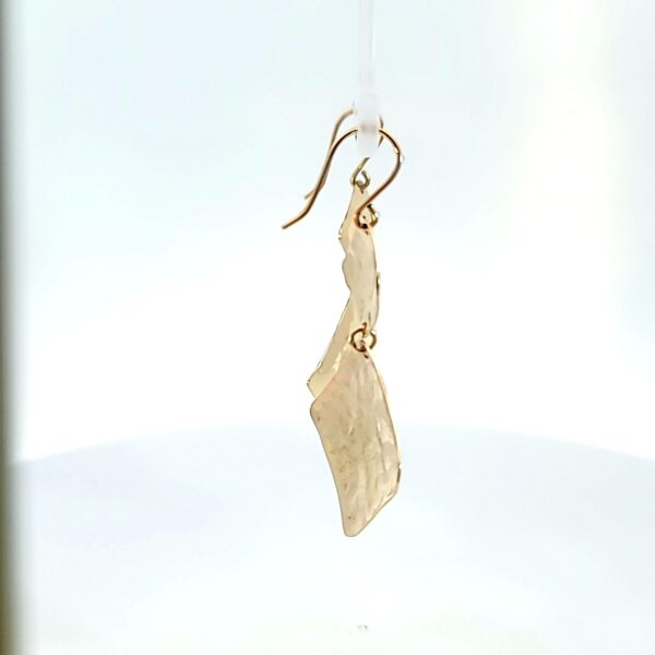 14 kt Yellow Gold Custom Hammer Drop Earring