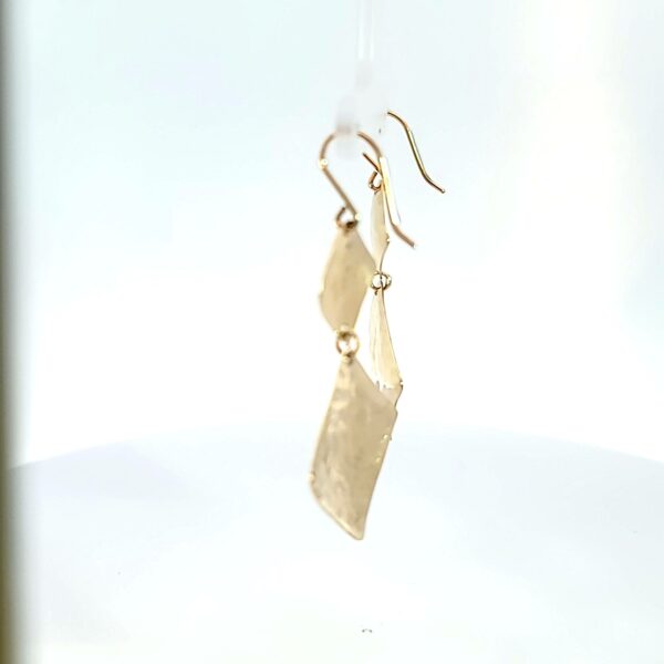 14 kt Yellow Gold Custom Hammer Drop Earring