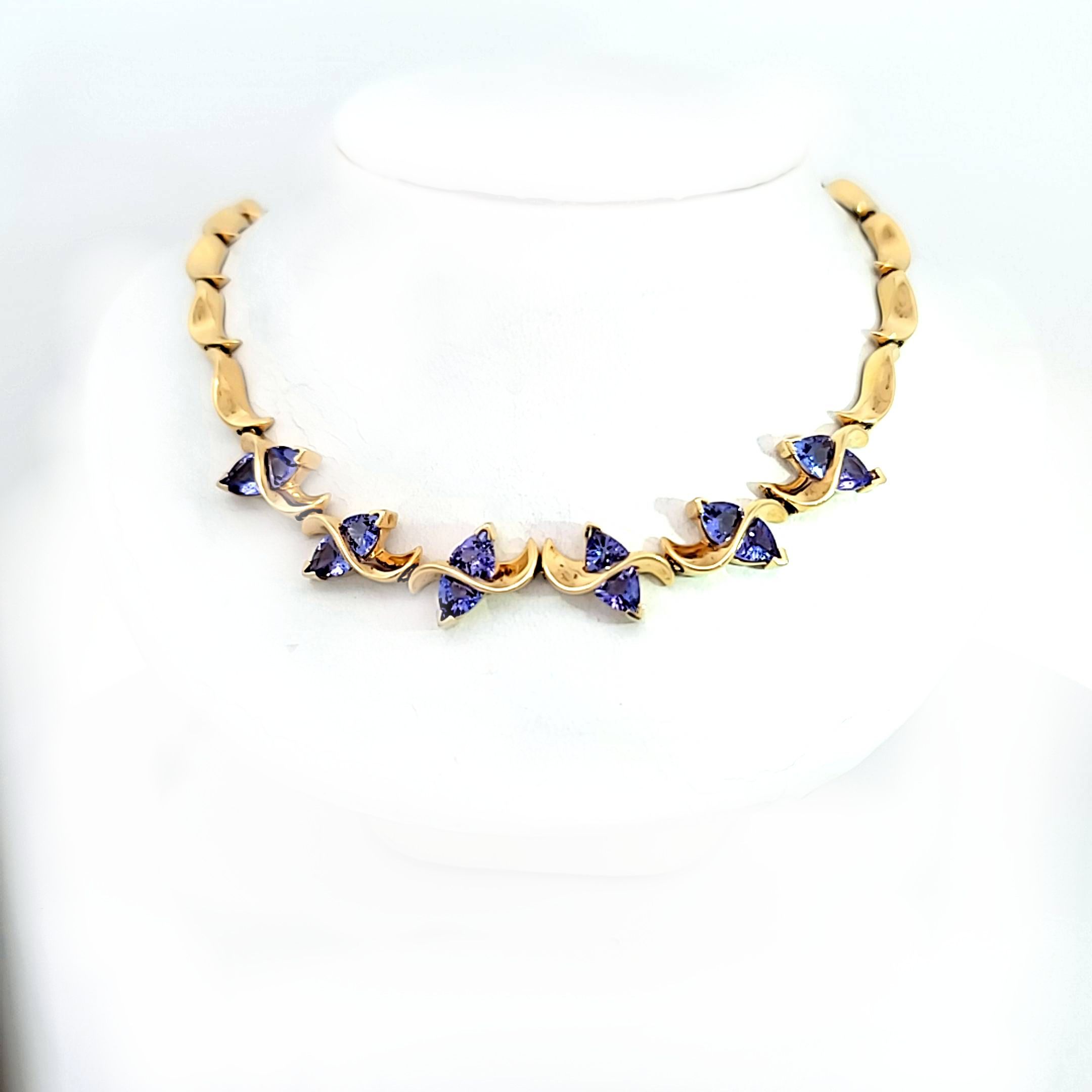 14kt yellow gold Tanzanite Necklace