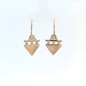 Gold Hand-Crafted Triangle Drop Earring