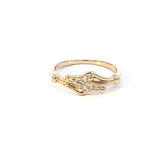 Gold Teardrop Scroll Hand-Craft Ring