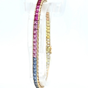 Yellow Gold Rainbow Sapphire Bracelet