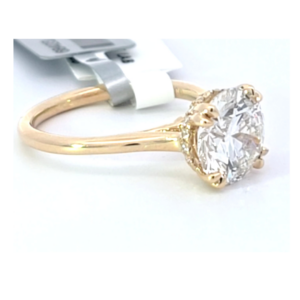 Lab Grown Round with Hidden Halo Engagement Ring