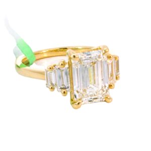 3 Carat Emerald Cut Lab Grown Diamond Ring