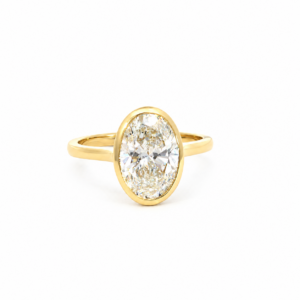 Gold Lab-Grown Diamond Oval Bezel Engagement Ring