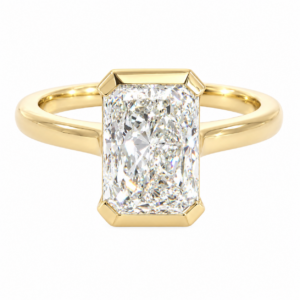 Gold Lab-Grown Diamond Partial Bezel Engagement Ring