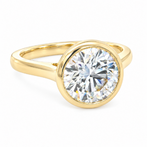 Gold Lab-Grown Diamond Round Bezel Engagement Ring